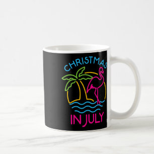 Christmas In July Pink Flamingo Santa Hat Summer V Coffee Mug