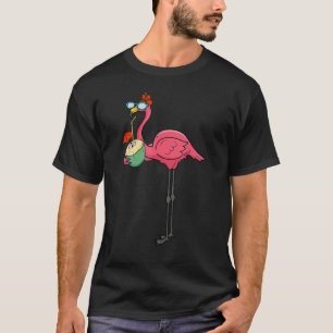 Christmas in July Pink Flamingo Xmas Men Women Ki T-Shirt