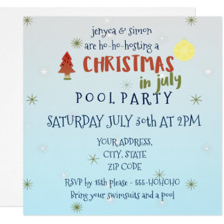 christmas in july invitations