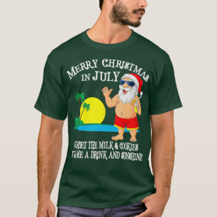 Christmas In July Pool Party Santa For Men Women V T-Shirt