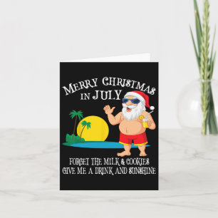 Christmas In July Pool Party Santa Men Women Vacat Card