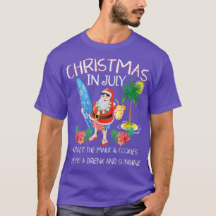Christmas In July Pool Party Santa Men Women Vacat T-Shirt