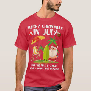 Christmas In July Pool Party Santa Men Women Vacat T-Shirt