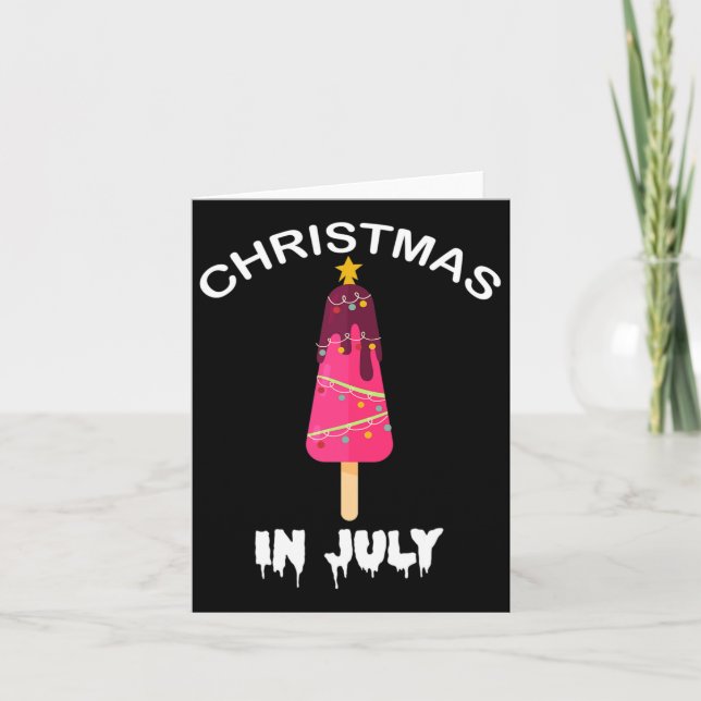Christmas In July Popsicle Christmas Tree Summer  Card (Front)