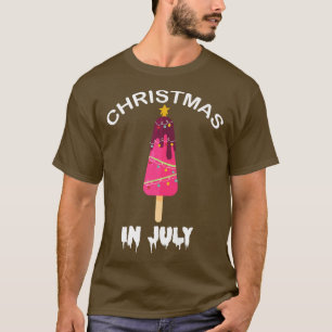 Christmas In July Popsicle Christmas Tree Summer P T-Shirt