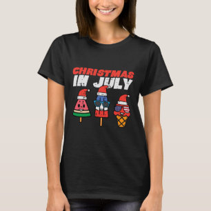 Christmas In July Popsicles Ice Cream Toddler Kids T-Shirt