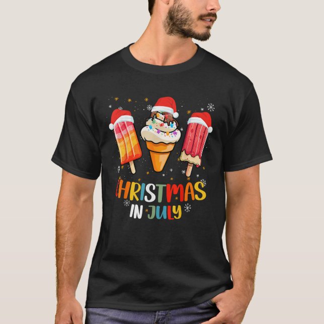 Christmas In July Popsicles Ice Cream Toddler Kids T-Shirt (Front)