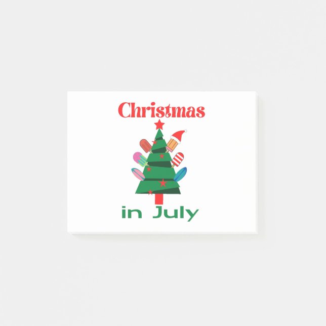 Christmas in july post-it notes (Front)