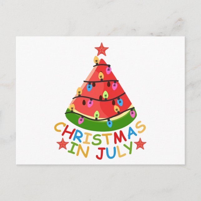 CHRISTMAS IN JULY POSTCARD (Front)