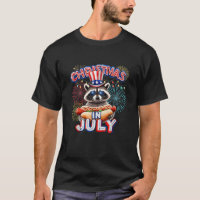 Christmas In July Raccoon Hot Dog Patriotic Humor 