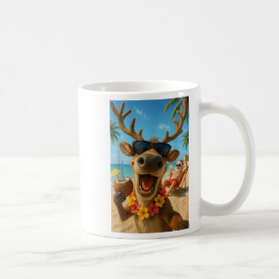 Christmas In July – Reindeer Selfie Santa Boys Kid Coffee Mug