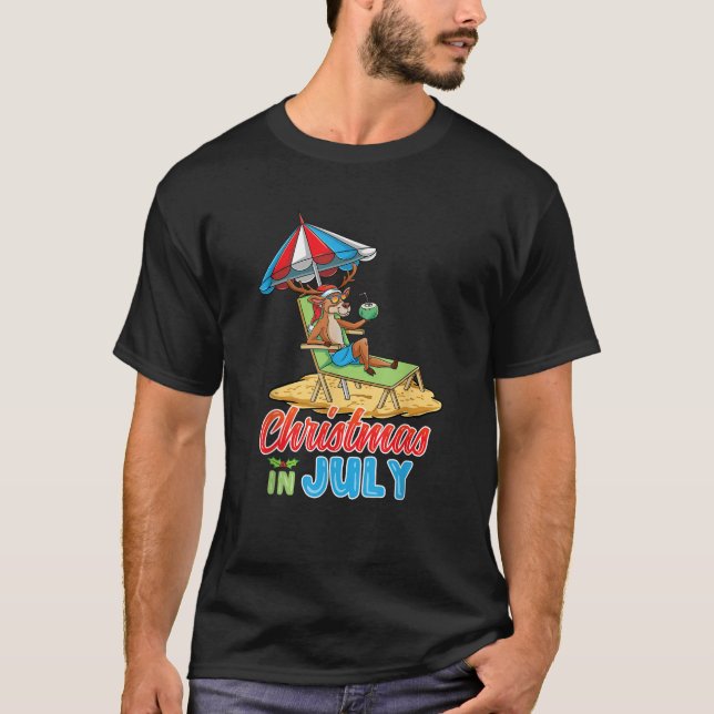Christmas In July Reindeer  T-Shirt (Front)