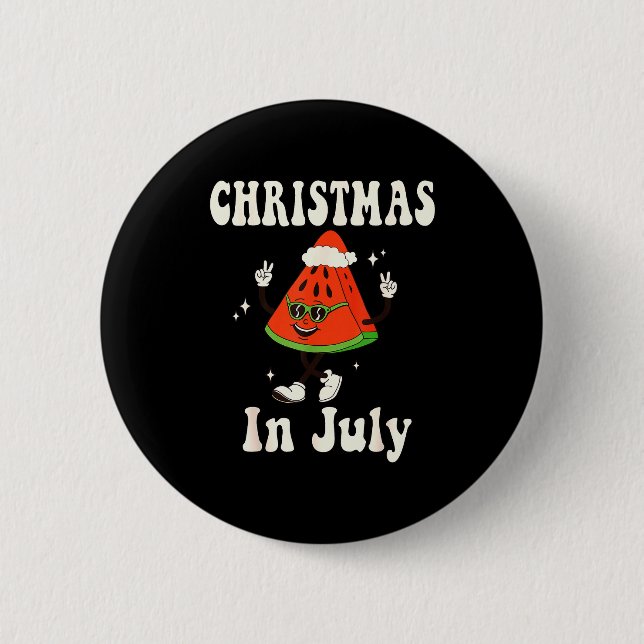 Christmas In July Retro Watermelon Kids Boys Toddl 6 Cm Round Badge (Front)