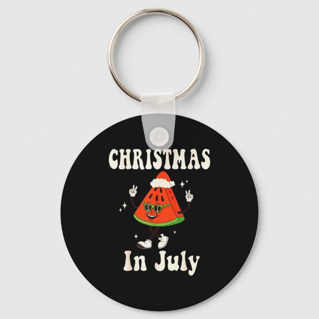 Christmas In July Retro Watermelon Kids Boys Toddl Key Ring (Front)