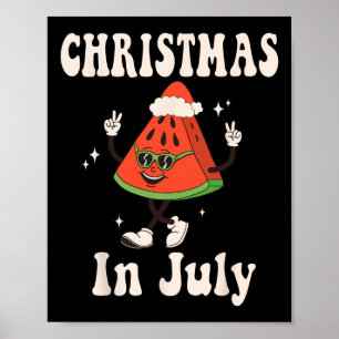 Christmas In July Retro Watermelon Kids Boys Toddl Poster