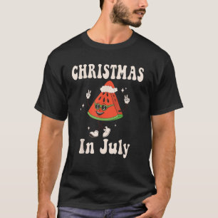 Christmas In July Retro Watermelon Kids Boys Toddl T-Shirt
