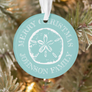 Christmas in July sand dollar custom tree ornament