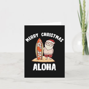 Christmas In July Santa Aloha Hawaii Beach Sand  Card