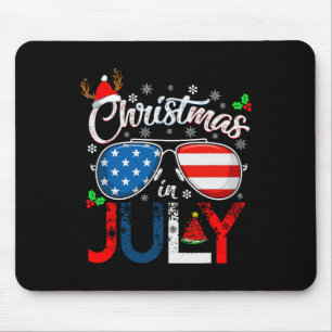 Christmas In July Santa American 4th Of July Chris Mouse Mat