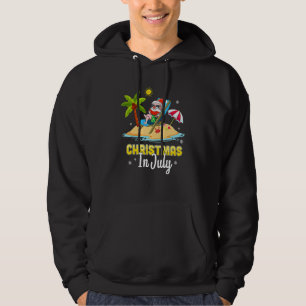 Christmas In July Santa Claus Beach Watermelon   Hoodie