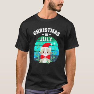 Christmas In July Santa Claus Cat Christmas T-Shirt