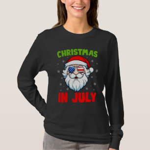 Christmas In July Santa Claus Summer Swimming T-Shirt