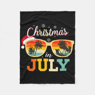 Christmas In July Santa Claus Sungles Beach Men Wo Fleece Blanket