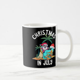 Christmas In July Santa Dinosaurs T-rex Summer Haw Coffee Mug