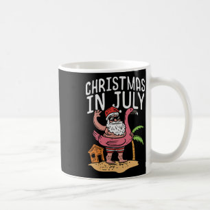 Christmas In July Santa Flamingo Floater Funny Sum Coffee Mug