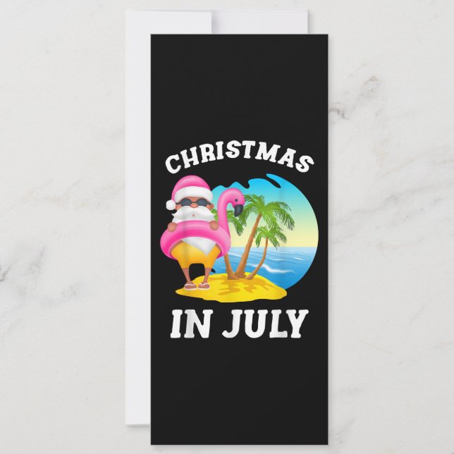 Christmas In July Santa Flamingo Pool Summer Invitation (Front)