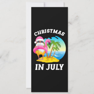 Christmas In July Santa Flamingo Pool Summer Invitation