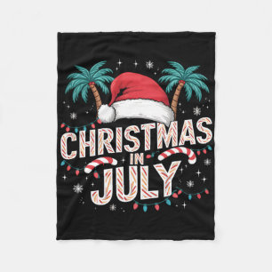 Christmas In July Santa Hat Funny Xmas Men Women K Fleece Blanket