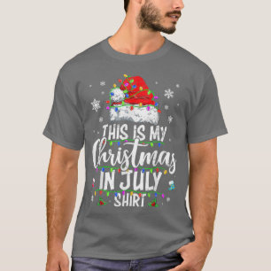Christmas In July Santa Hat Summer Beach Vacation T-Shirt