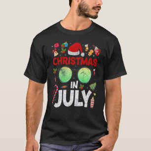 Christmas In July Santa Hat Sunglasses Summer T-Shirt