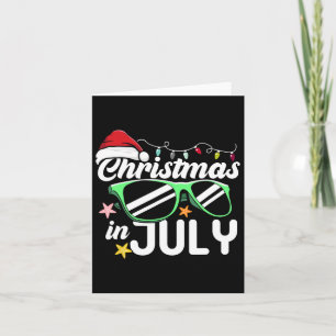 Christmas In July Santa Hat Sungles Beach Summer V Card