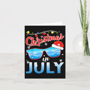Christmas In July Santa Hat Sungles Men Women Kids Card