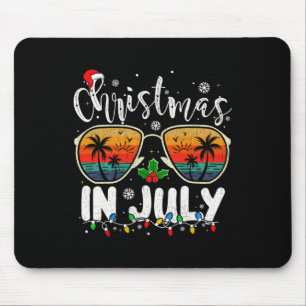 Christmas In July Santa Hat Sungles Summer Vacatio Mouse Mat