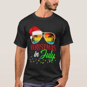 Christmas In July Santa Hat Sungles Summer Vacatio T-Shirt