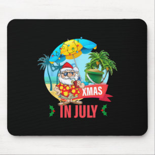 Christmas In July Santa Hat Xmas Mouse Mat