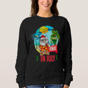 Christmas In July Santa Hat Xmas Summer Xmas Vaca Sweatshirt