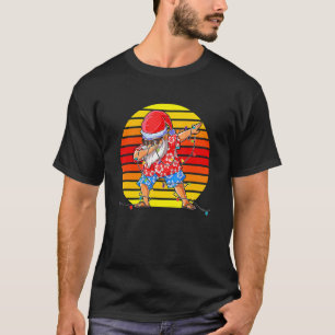 Christmas In July Santa Hawaii Sunglasses Flamingo T-Shirt