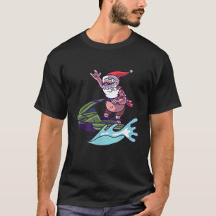 Christmas in July Santa Hawaiian Jet Ski Summer Su T-Shirt