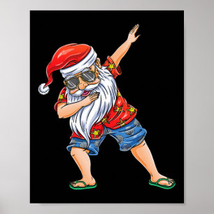 Christmas In July Santa Hawaiian Poster