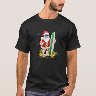 Christmas In July Santa Hawaiian Summer Surf Surfi T-Shirt