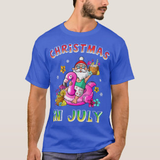 Christmas in July Santa Hawaiian Sunglasses Pink F T-Shirt