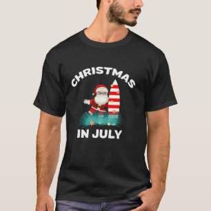 Christmas In July Santa Hawaiian Surfing Candy Can T-Shirt