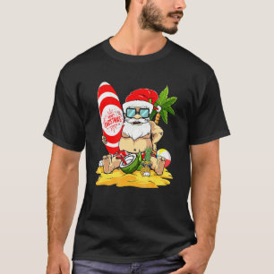 Christmas In July Santa Hawaiian Surfing For Summe T-Shirt
