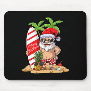 Christmas In July Santa Hawaiian Surfing Gifts Sum Mouse Mat