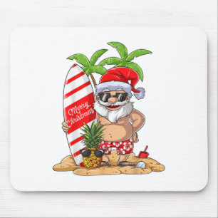 Christmas In July Santa Hawaiian Surfing Gifts Sum Mouse Mat
