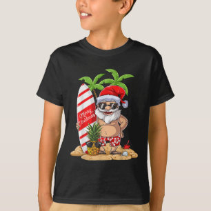 Christmas In July Santa Hawaiian Surfing Gifts Sum T-Shirt